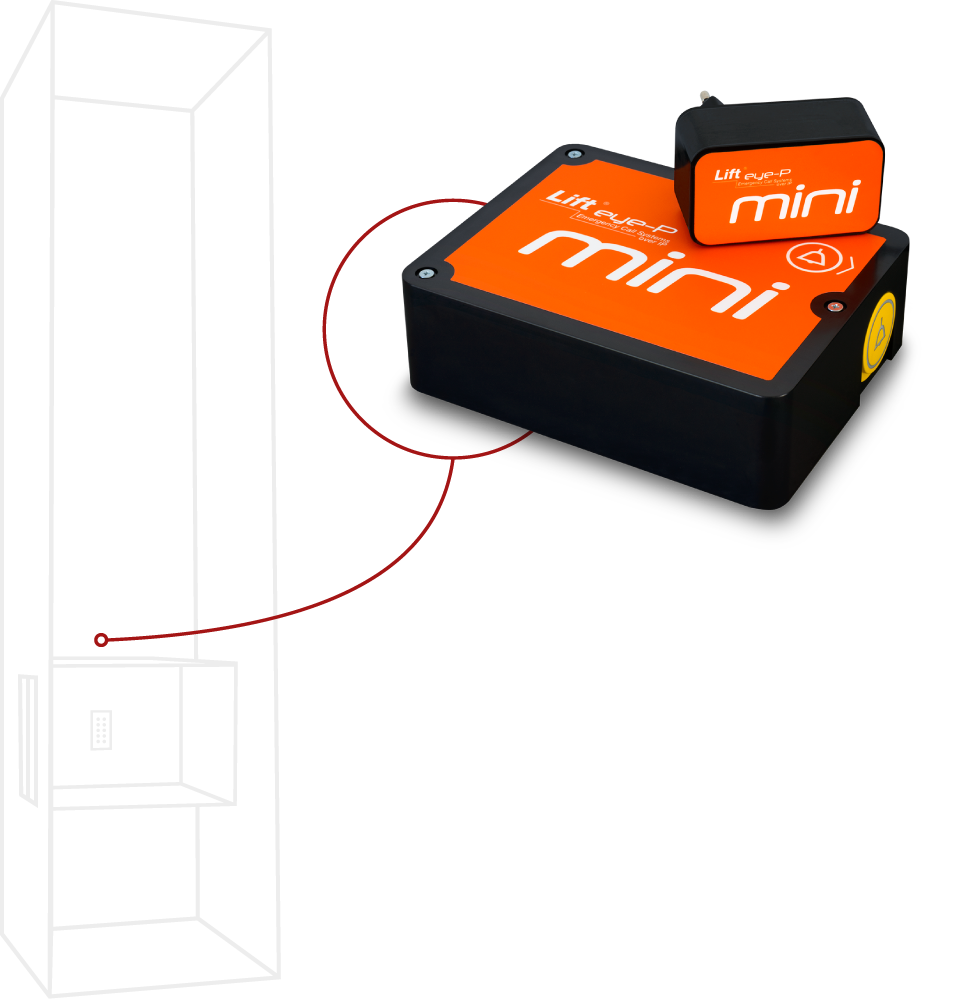 Lift eye-P mini Aufzugs-Notrufsystem von alcomtec