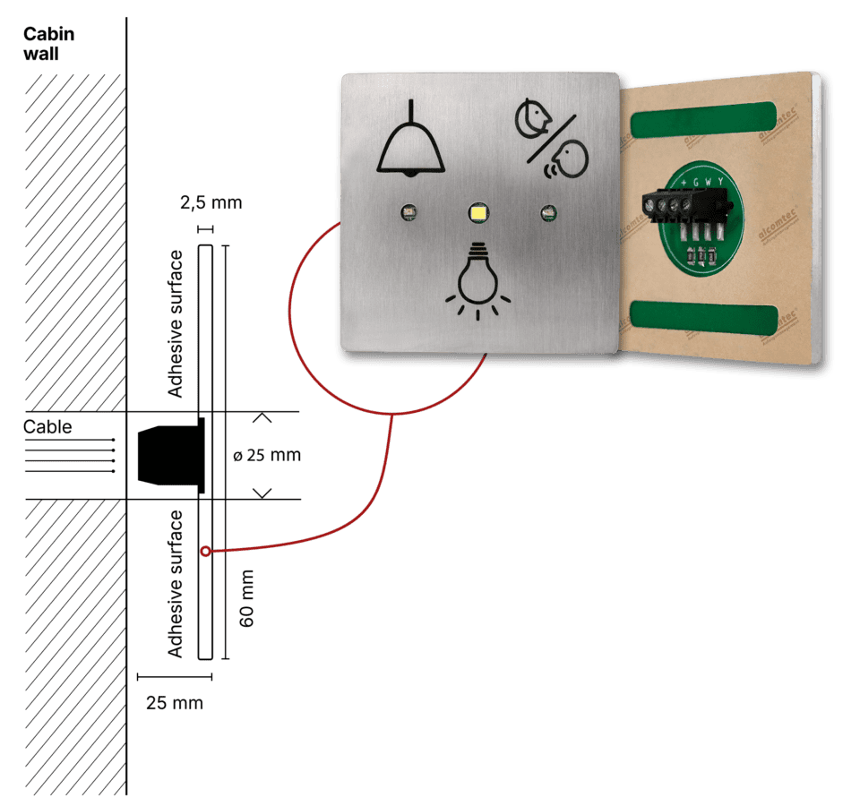 alcomtec Pictogram Panel with schematic drawing